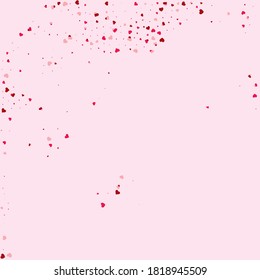 Confetti Romance. Pink Heart Template. Decoration Vintage. Vector Design. Valentine Texture. Love Design. Wedding Party. Card Template. Frame Template.