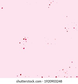 Confetti Romance. Red Heart Print. Decoration Print. Vector Template. Valentine Template. Love Texture. Wedding Party. Card Happy. Frame Vintage.