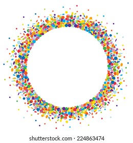 Confetti round frame