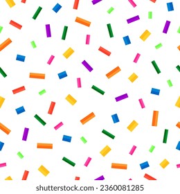 Confetti seamless background in bright color