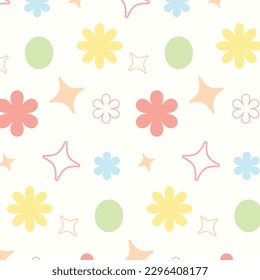 Confetti. Seamless cartoon pattern background design.
