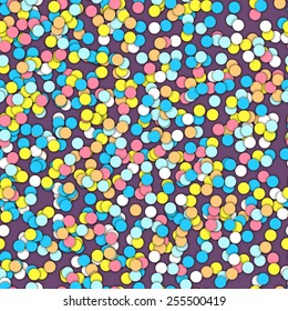 Confetti. Seamless Holiday Pattern. Birthday Color Vector Background