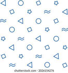 Confetti Seamless Pattern - Amazing seamless vector pattern of a blue confetti on white suitable for background, fabric pattern, design assets, wrapping paper, wallpaper and illustration in general