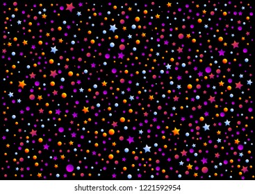 Confetti seamless pattern, holidays poster design template, Christmas greeting background, vector illustration