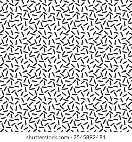 Confetti seamless pattern with messy sticks isolated on white background.