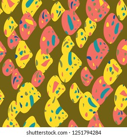 Confetti seamless pattern. Trendy colors