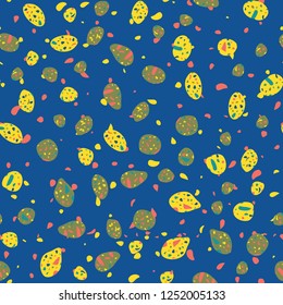 Confetti seamless pattern. Trendy colors