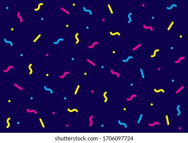 Confetti Seamless Pattern vector element. Retro Seamless Abstract Design Background. Vector Background with Sprinkles. Vector illustrator