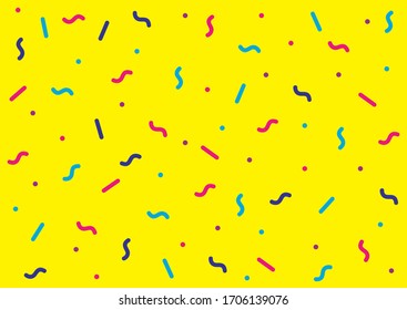 Confetti Seamless Pattern vector element. Retro Seamless Abstract Design Background. Vector Background with Sprinkles. Vector illustrator