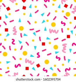 Confetti seamless pattern. Vector illustration.