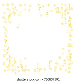 Confetti and serpentine, bright colorful background, cute and fun decoration. Vector illustration for celebration, party, carnival, festive holiday. Design for cards, invitations