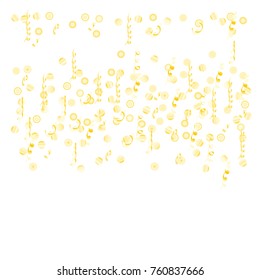 Confetti and serpentine, bright colorful background, cute and fun decoration. Vector illustration for celebration, party, carnival, festive holiday. Design for cards, invitations