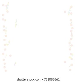 Confetti and serpentine, bright colorful background, cute and fun decoration. Vector illustration for celebration, party, carnival, festive holiday. Design for cards, invitations