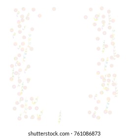 Confetti and serpentine, bright colorful background, cute and fun decoration. Vector illustration for celebration, party, carnival, festive holiday. Design for cards, invitations