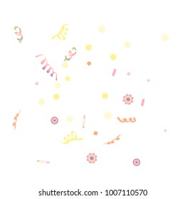 Confetti and serpentine. Colorful dots.Vector