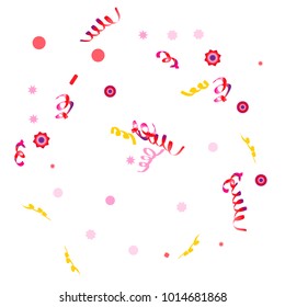 Confetti and serpentine. Colorful dots.Vector