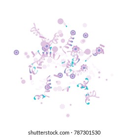 Confetti and serpentine. Colorful dots.Vector