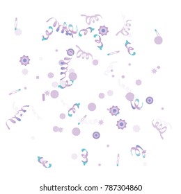 Confetti and serpentine. Colorful dots.Vector