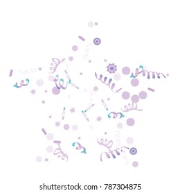 Confetti and serpentine. Colorful dots.Vector