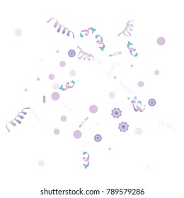 Confetti and serpentine. Colorful dots.Vector