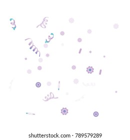 Confetti and serpentine. Colorful dots.Vector