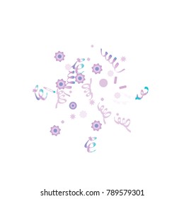 Confetti and serpentine. Colorful dots.Vector