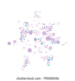 Confetti and serpentine. Colorful dots.Vector