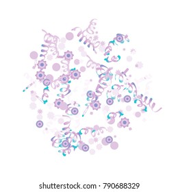 Confetti and serpentine. Colorful dots.Vector
