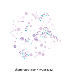 Confetti and serpentine. Colorful dots.Vector