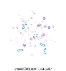 Confetti and serpentine. Colorful dots.Vector