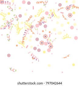 Confetti and serpentine. Colorful dots.Vector