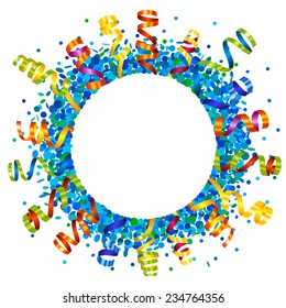 Confetti and serpentine round frame