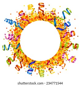 Confetti and serpentine round frame
