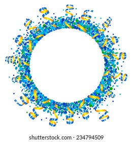 Confetti and serpentine round frame