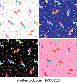 Confetti and Serpentine seamless background. Holiday pattern for your design