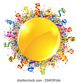 Confetti and serpentine sun