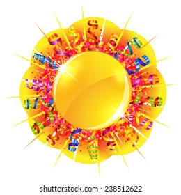 Confetti and serpentine sun