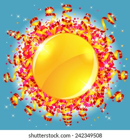 Confetti and serpentine sun