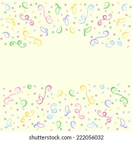 confetti and serpentine for text