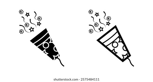 Confetti  set icon on white background