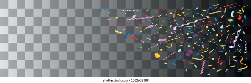 Confetti shot isolated on gradient background