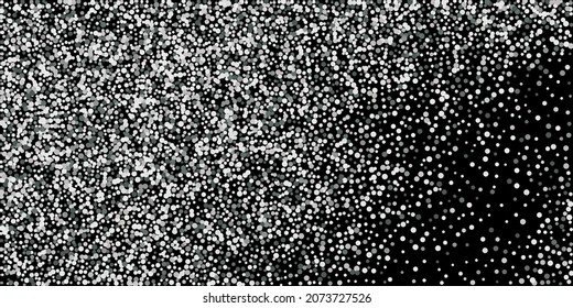 Confetti with silver glitter. Black background. Shiny abstract texture. Vector abstract graphic design. New Year Christmas. Silver glitter background. Vector elegant invitation template.