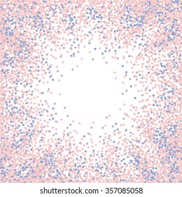 Confetti slapstick explosion. Rose quarts and serenity colors. Vector illustration.