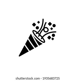 confetti solid Icon.carnival and tool vector illustration on white background