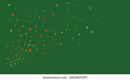 confetti sparkling in green background