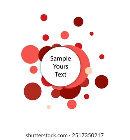  Confetti Spread Illustration. Circle Fun Background. Red Side Round.