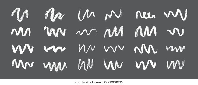 Confetti squiggle scribble. Vector stock hand draw crayon brush stroke illustration isolated on black chalkboard background for design template abstract background kids birthday party banner. EPS10 