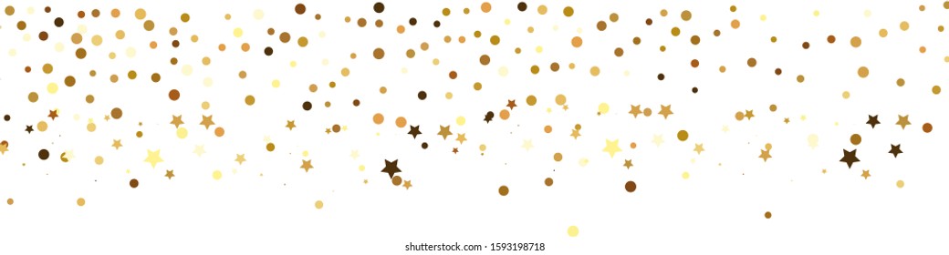 Confetti star background on transparent background, banner. Vector illustration