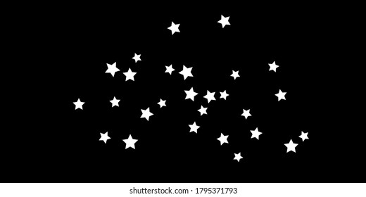 Confetti star. Falling stars on the background. Illustration of flying shiny stars. Black and white background. Decorative element. Suitable for your design, postcards, invitations, gift, VIP.