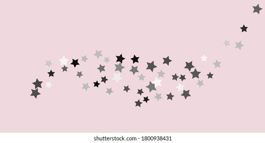 Confetti star. Falling stars on a delicate pink background. Flying stars illustration. Decorative element. Suitable for your design, postcards, invitations, gift, VIP.